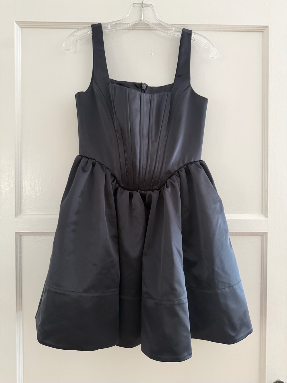 NWT STAUD Landscape Mini Dress Black Size 4 Corset Fit & Flare